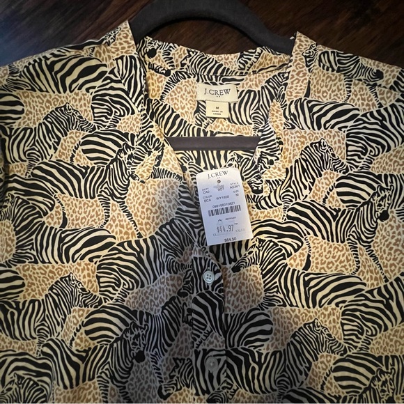 NWT J. Crew zebra blouse - Picture 6 of 7